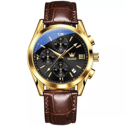 OLEVS CHRONOGRAPH LEATHER WATCH