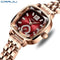 CRRJU LADIES RED SQUARE DIAL WATCH