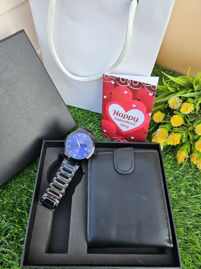 Valentines watch and wallet gents gift set.