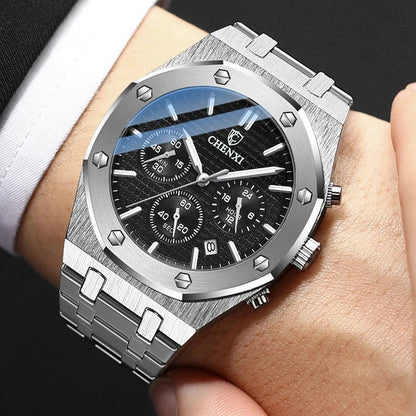 Fashion Business Mens Watches Top Luxury Brand Quartz Watch Men Stainless Steel Waterproof Wristwatch Relogio Masculino