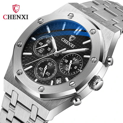 Fashion Business Mens Watches Top Luxury Brand Quartz Watch Men Stainless Steel Waterproof Wristwatch Relogio Masculino