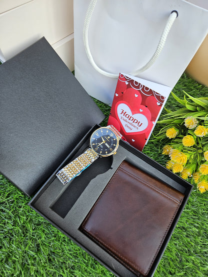 Valentines watch and wallet gents gift set.